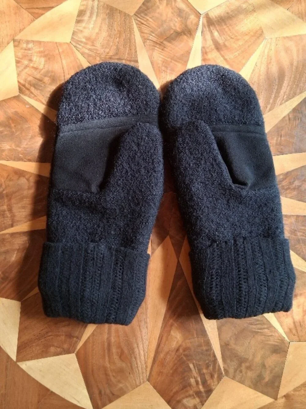 Artisan Knitted and Embrodered Felted Wool Mittens